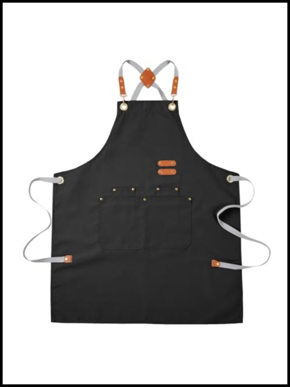 Durable Kitchen Apron with 3 Pockets Adjustable Bib Cooking Aprons